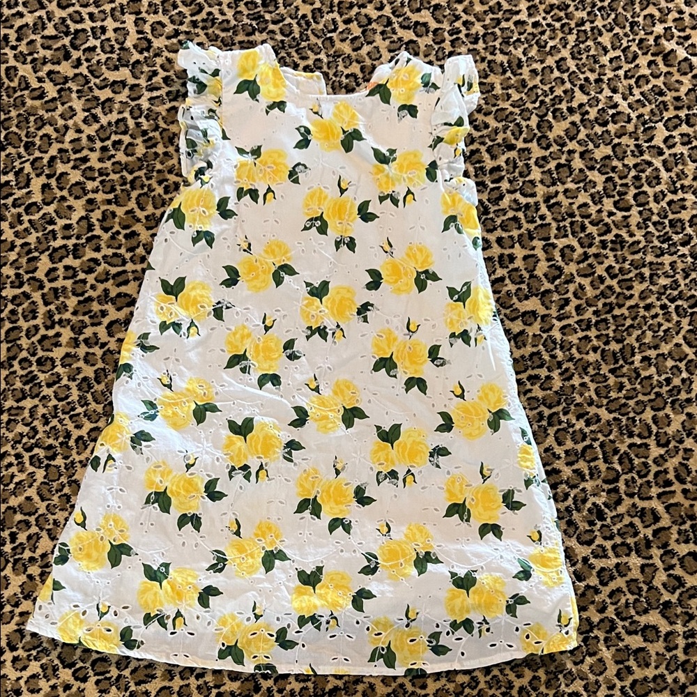 Girls' Size 7 Harper Canyon Yellow Rose Eyelet Dress